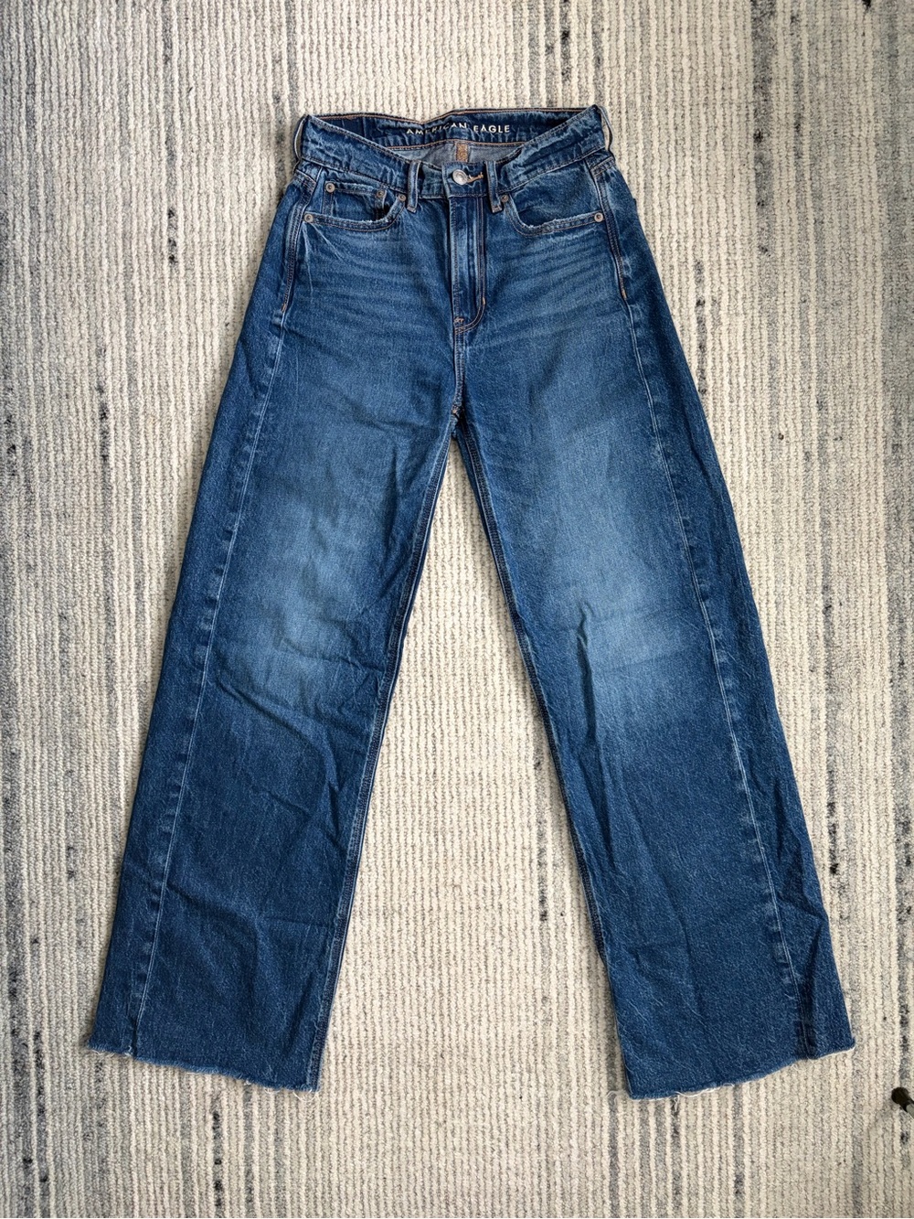 American Eagle Super High Rise Baggy Wide Leg Jeans Size 00